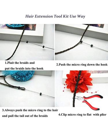 Orgrimmar Hair Extension Tool Kit | 500 PCS Micro Silicone Rings & Bead Device for Professional Styling - Dark Brown - Buy Online on GoSupps.com