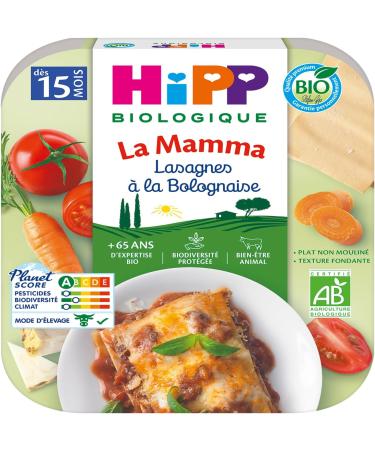HiPP - La Mamma - Lasagnes Bolognaise d s 15 mois - Assiettes - 6x250 g BIOLOGIQUE Lasagnes Bolognaise 6x250 g - Buy Online on GoSupps.com