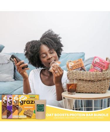 Graze Protein Oat Bars Healthy Snacks Whole Grain Oats Natural Flavours High Fibre Less Sugar (16 Snacks 4 Packs of 4 x 30g) - Buy Online on GoSupps.com