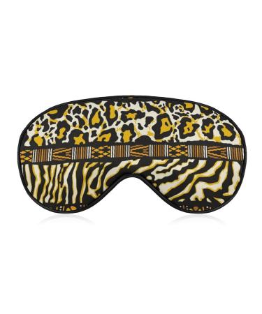 African Tribal Animal Skins Pattern Sleep Mask for Women Adjustable Sleeping Eye Shades Cover with Elastic Strap