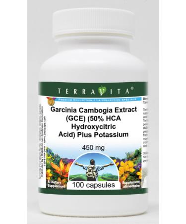 Garcinia Cambogia Extract (GCE) (50% HCA Hydroxycitric Acid) Plus Potassium - 450 mg (100 Capsules ZIN: 512456)