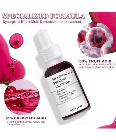 Znnhnn AHA 30 + BHA 2 peeling solution peeling solution AHA 30 + BHA 2 PeelingExfoliate facial serum facial care serum for pore cleansing gentle moisturizing 30 ml - Buy Online on GoSupps.com