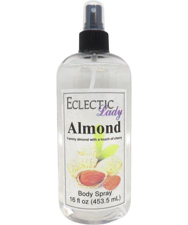Almond Body Spray 16 ounces Body Mist for Women with Clean Light & Gentle Fragrance Long Lasting Perfume with Comforting Scent for Men & Women Cologne with Soft Subtle Aroma For Daily Use Regular Strength 16 Fluid Ounces