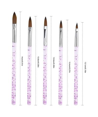 Avodova Acrylic Nail Brush Set - 5 PCS Gel Nail Art Brushes for DIY Designs | Salon & Home Use - Buy Online on GoSupps.com