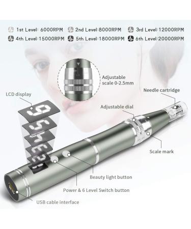 Beauty Links Electric Microneedling Pen with 4 LED Lights - 0-2.5mm Skin Rejuvenation Tool for Anti-Acne & Anti-Aging - Includes 10 Needle Cartridges - Buy Online on GoSupps.com