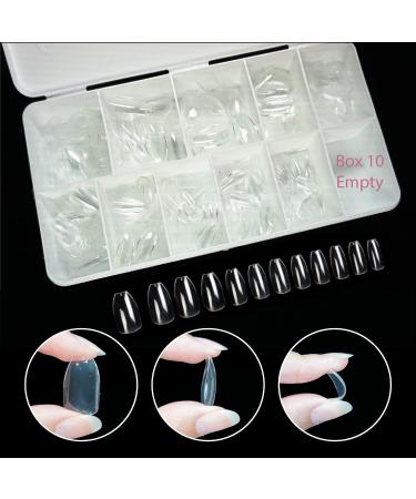 Flossy Soft Gel Coffin Shape Nail Tips - 600pcs Short Length Full Cover Pre-shaped Extensions for DIY False Nails - Buy Online on GoSupps.com