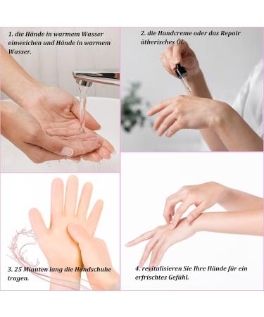 Moisturizing Silicone Spa Gel Gloves for Hand Care | Reusable Sleeping Gloves - 2 Pairs in Pink & Yellow | Repair Dry Cracked Skin - Buy Online on GoSupps.com