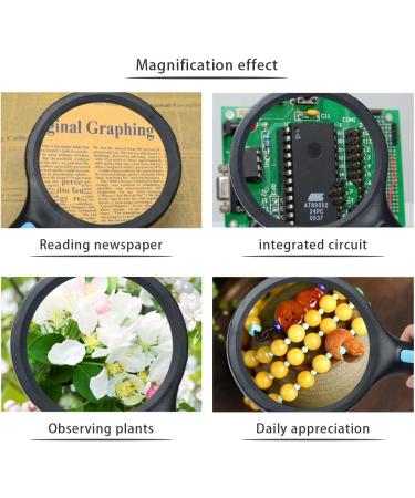 Magnifying Glass 90mm Large-Area Handheld with 5 LED Lights 2.5X 4.5X 25X 55X Magnification Perfect Low Vision Aids Ultra-Light Portable Scanning and Reading Tools for The Elderly - Buy Online on GoSupps.com