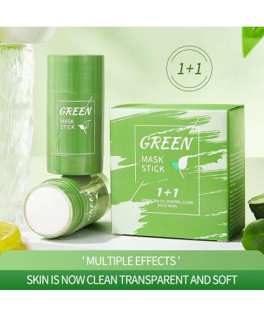 Waymaytecy 2 Pieces Mask Clay Stick Green Tea Cleanse Mask Mask Stick Moisturizing Care Skin Green Pore Stick Beauty Cleansing Care for All Skin Types of Men and Women - Buy Online on GoSupps.com
