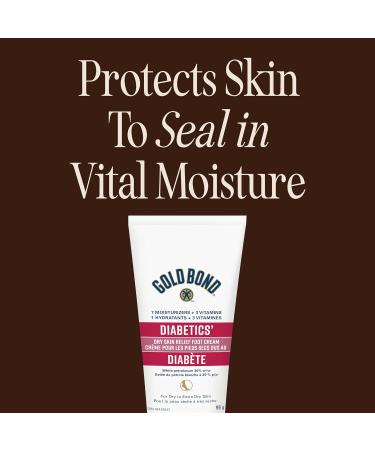 Gold Bond Medicated Diabetics' Dry Skin Relief Foot Cream 96g Tube Foot Cream for Dry Cracked Feet With 30% White Petrolatum Vitamins A and E for Fast Long-Lasting Dry Feet and Heels Relief 96 g (Pack of 1) Ultimate Diabetics' Dry Skin Relief Foot Cream - Buy Online on GoSupps.com