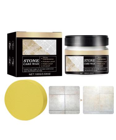 Shakven Granite Polish Wax - Stone Polish Protection Wax Stone Sealer & Protectant With Applicator Sponge Preserves And Protects From Unwanted Liquids Or Juices