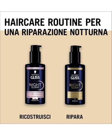 Schwarzkopf Gliss Night Elixir Overnight Repair Serum 100 ml hair serum with HAPTIQ system and black pearl extract products for damaged and dry hair - Buy Online on GoSupps.com