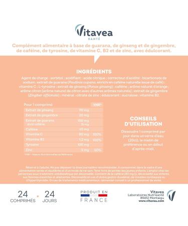 Force G Power Boost - Compl ment alimentaire nergie - Ginseng Gingembre Guarana Caf ine Vitamine C & B2 Zinc - 8 actifs renforc s - 24 comprim s effervescents - Fabriqu en France - Vitavea Force G Power Boost 24 unit (Lot de 1) - Buy Online on GoSupps.com