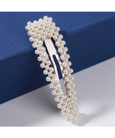 Yheakne Vintage Pearl Hair Clip Barrette Retro Pearl Hair Pin Barrette French Pearl Snap Clips Side Clip Decorative Hair Accessories for Women and Girls Gifts (Style A) - Buy Online on GoSupps.com