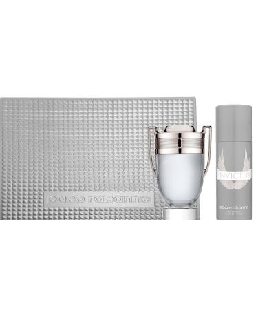 Paco Rabanne Invictus 2 Piece Gift Set For Men (3.4 Ounce Eau Di Toilette Spray / 5.1 Deodorant Spray) Gift Set 4 - Buy Online on GoSupps.com