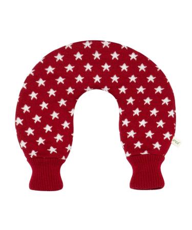 Premium hot water bottle PVC for the neck and shoulder neck heat bottle high -quality rope cover with asterisks 2 liters BS1970: 2012 certified - new model (red)