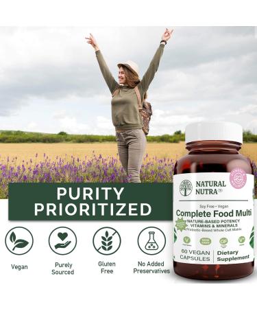 Natural Nutra Whole Food Complete Multivitamin and Mineral for Women and Men, Energy Booster, Helps Maintain Bone Health Supplement, Improves Brain Function and Skin, Help Enhance Immunity 60 Capsules 1 Count (Pack of 60) - Buy Online on GoSupps.com