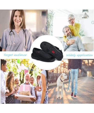 ZGDG Diabetic Slippers for Men - Extra Wide Open Toe Shoes - Adjustable Strap - Size 11.5 Wide Black - Buy Online on GoSupps.com