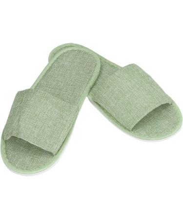 Jenngaoo 20 Couples Disposable Slippers - Breathable Soft Linen Hotel & Spa Slippers Open/Closed Toes 30cm (B-Green) - Buy Online on GoSupps.com