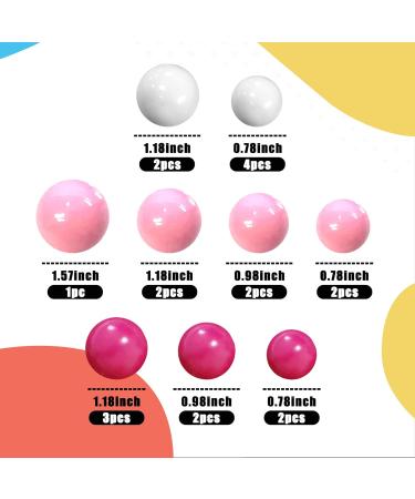 Ball Cake Topper Pink Cake Decoration with Hot Pink Whtie ball cake toppers for Girl Women Birthday Party Baby Shower Celebration Party Boho Party Supplies (Style 3) - Buy Online on GoSupps.com
