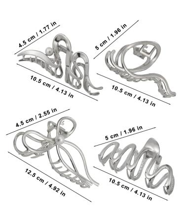 Welrog 4-Pack Metal Hair Clips for Women | Large Silver Hair Accessories for Thick Hair - Perfect for Girls - Buy Online on GoSupps.com