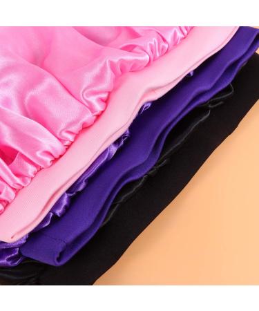 Supvox 3pcs Kids Silk Satin Bonnets - Soft Hair Turbans & Night Head Covers in Purple Black & Pink - Premium Hair Care - Buy Online on GoSupps.com