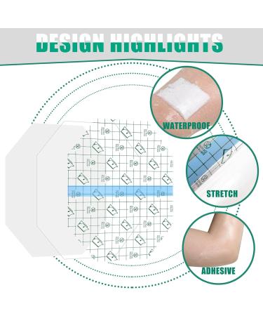 60 Transparent Waterproof Adhesive Bandages - 6 x 7 Inches - Shower & Swim Safe - Wound Protection - Buy Online on GoSupps.com