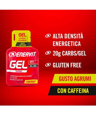  ENERVIT Enervit Enervitene Citrus Flavor Sport with Caffeine Box of 24 x 25ml Gels - Buy Online on GoSupps.com