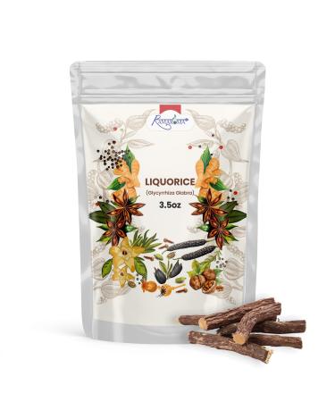Licorice (Mulethi) Root Sticks Glycyrrhiza glabra Yashimadhu Dried Root Sticks Natural SPICES (LIQUORICE WHOLE 3.5oz (100g)) LIQUORICE WHOLE 3.5 Ounce (Pack of 1)