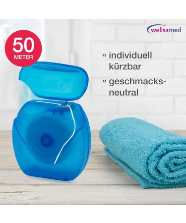 Wellsamed Dental Floss 50m Dispenser - Tasteless Interdental Cleaning | Buy Online for International Shipping - Buy Online on GoSupps.com