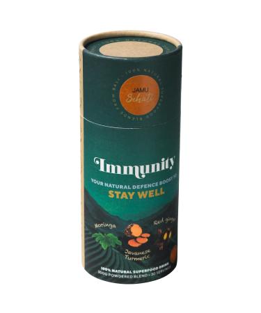 JAMUSEHATI Immunity Natural Superfoods Blend from Bali Containing Javanese Turmeric Red Ginger Moringa and Matcha Cylinder (300g) Immunity Cylinder