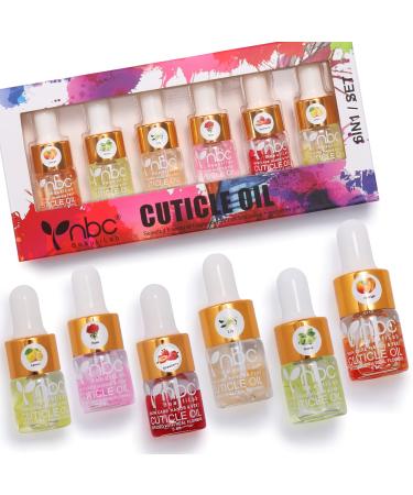 Nbc Cuticle Oil 6 Fruit-Scent Mini Bottle Set For Repaire Nail Cuticle Skin Damage 6x5ml Total