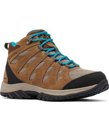 Columbia Women's Redmond III Mid Waterproof Hiking Shoe - 8 Wide - Khaki/Sea Level - Buy Online on GoSupps.com