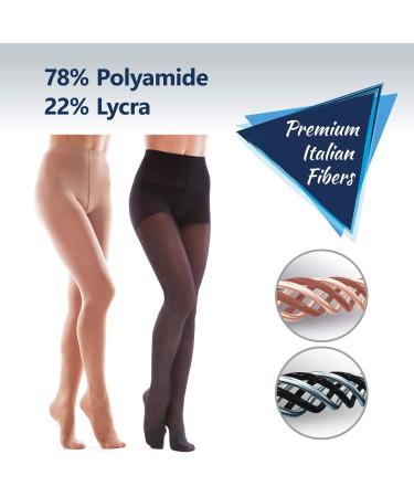 16-18 mmHg Compression Medical Tights for Better Circulation and Recovery - XL Black - Buy Online on GoSupps.com