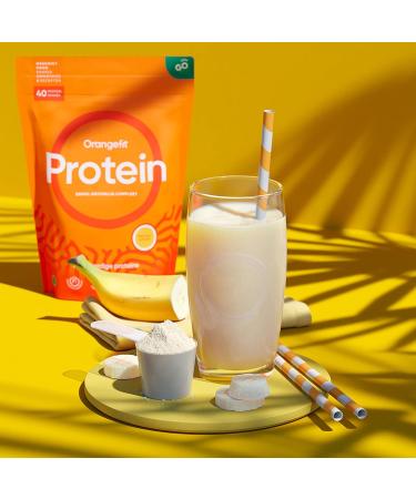 Orangefit Vegan Protein Banana - 750g - High Quality Protein Powder with Pea Protein - Gluten Free Natural and High in Protein - Sports Food - Buy Online on GoSupps.com