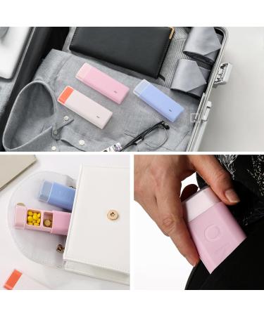 Tablet Pill Box for Vitamins & Medications - Portable & Tight-Sealing | Blue & White - Buy Online on GoSupps.com