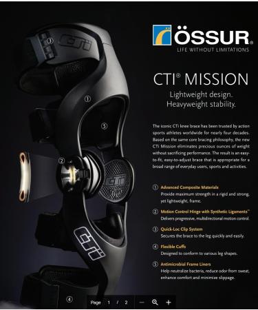Ossur CTI Mission Knee Brace for ACL/MCL/LCL/PCL Instabilities - Left Medium | International Shipping Available - Buy Online on GoSupps.com