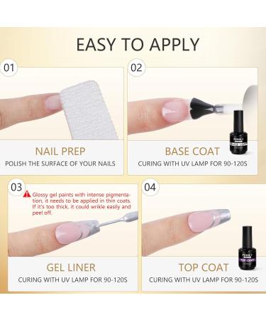 NXJ INFILILA Nail Art Gel Polish 2pcs 8ml Liner Nail Polish Set Gel Polish Liner Gold & Silver Classic Colors Gel Paint for Nails DIY Nail at Home and Manicure Salon Liner Gold Silver - Buy Online on GoSupps.com