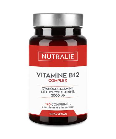Vegan Vitamin B12 2000mcg Methylcobalamin and Cyanocobalamin | High Potency and No Additives | Reduction Fatigue and Formation Red Blood Cells with B9 and B6 | 120 Vegan Tablets Nutralie
