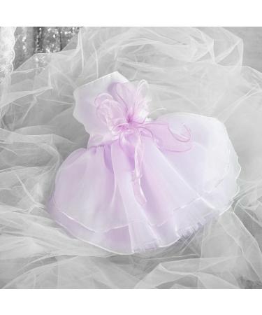 Luxury Dog Wedding Dress - Purple Princess Skirt & Evening Dresses for Little Dogs | Summer Puppy Clothing with Bowknot - Buy Online on GoSupps.com