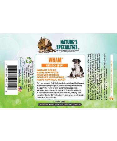 u201cNature's Specialties Wham Anti-Itch Medicated Dog Spray 16oz - Made in USA | Soothes and Relieves Itchy Skin | Ready to Useu201d - Buy Online on GoSupps.com