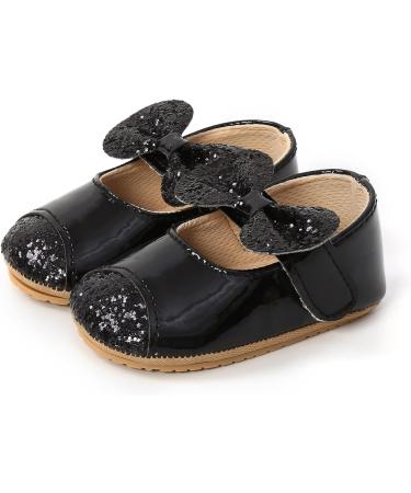 RVROVIC Baby Girl Moccasins - Princess Sparkly Soft Sole Shoes (Size 0-6 Months, Black) - Buy Online on GoSupps.com