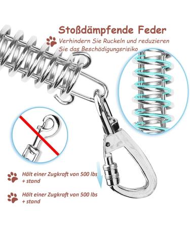 Hofleine 9m Cable Leash for Large Dogs - Durable Linen Tie Out for Medium & Large Dogs Up to 40kg - Perfect for Camping - Pink - Buy Online on GoSupps.com