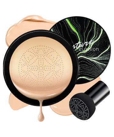 Ursoulney Air Cushion CC Cream Foundation - Mushroom Head BB Cream Face Makeup Moisturizing Concealer Brighten Long-Lasting Even Skin Tone for All Skin Types (Natural 1 PCS)