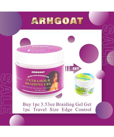 ARHGOAT Braiding Gel for Dreadlock Locs Hair 3.53oz - Strong Hold, Attractive Scent, No Flake - Natural Hair Products for Black Women - Buy Online on GoSupps.com