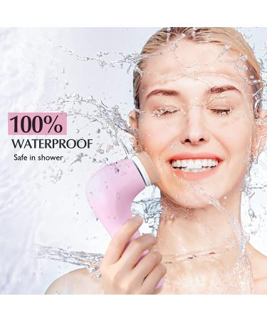 Electric Facial Cleansing Brush - Waterproof Exfoliating Spin Device for Acne-Prone Skin - Pink - Buy Online on GoSupps.com