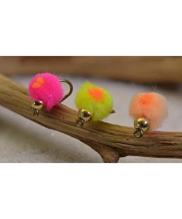 Tungsten Bead Egg Fly Assortment | Trout Fishing Flies Mustad Signature Hooks | 18 ct Multi Color Pack in Pink, Peach, Chartreuse - Buy Online on GoSupps.com