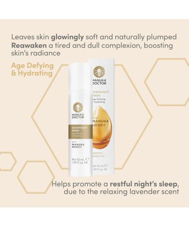 Manuka Doctor Overnight Mask - Age Defying Hydrating Gel with Manuka Honey & Lavender - Boost Skin's Glow (1.69 Fl Oz - Buy Online on GoSupps.com