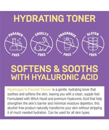 Hyalogic Facial Toner with Witch Hazel - Alcohol-Free Hydrating Astringent with Hyaluronic Acid & Aloe Vera | 8oz - Shop Internationally - Buy Online on GoSupps.com
