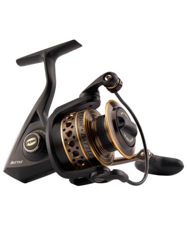 PENN Battle Spinning Reel Kit, Size 5000, Includes Reel Cover and Spare Anodized Aluminum Spool, Right/Left Handle Position, HT-100 Front Drag System Battle Reel 6000